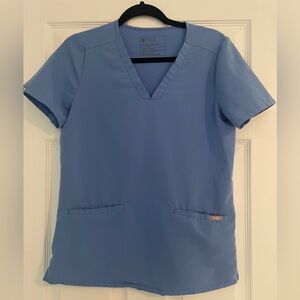 Figs Ceil Blue Scrub Top